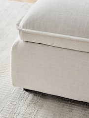 Brushed Weave Oyster Crosby Modular Footstool - Image 5 of 8