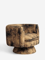 Opulent Velvet Leopard Print Emilie Swivel Accent Chair - Image 6 of 10