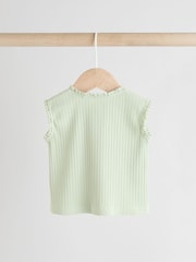 Sage Green Baby Sleeveless Top and Leggings Set - Image 5 of 11