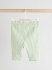 Sage Green Baby Sleeveless Top and Leggings Set - Image 6 of 11
