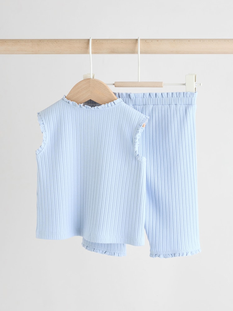 Blue Baby Sleeveless Top and Leggings Set - Image 4 of 11