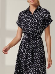 Jolie Moi Black Drop Shoulder Shirt Maxi Dress - Image 3 of 6