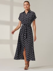 Jolie Moi Black Drop Shoulder Shirt Maxi Dress - Image 5 of 6