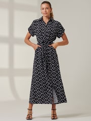 Jolie Moi Black Drop Shoulder Shirt Maxi Dress - Image 6 of 6