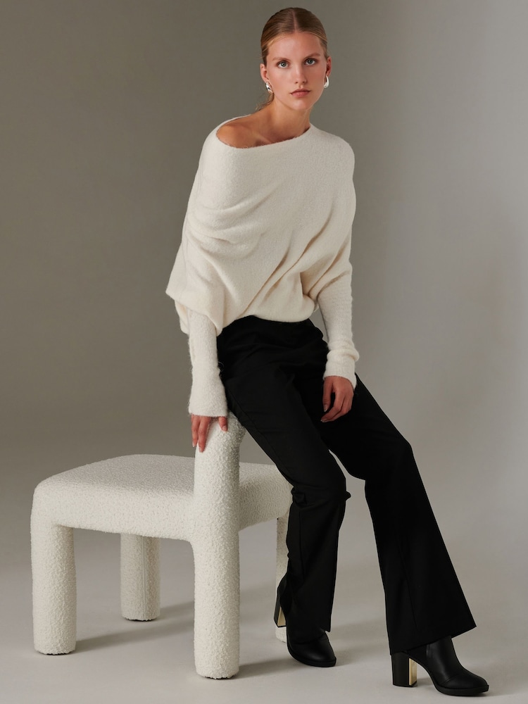 Jolie Moi Cream Off The Shoulder Soft Knit Jumper - Image 1 of 6