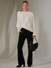 Jolie Moi Cream Off The Shoulder Soft Knit Jumper - Image 6 of 6