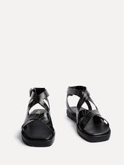 Linzi Black Soho Strappy Croc Effect Sandals - Image 3 of 5
