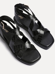 Linzi Black Soho Strappy Croc Effect Sandals - Image 4 of 5