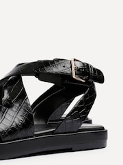 Linzi Black Soho Strappy Croc Effect Sandals - Image 5 of 5