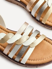 Linzi White Adele Woven Strappy Sandals - Image 4 of 5