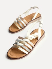 Linzi White Adele Woven Strappy Sandals - Image 5 of 5