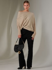 Jolie Moi Ecru Off The Shoulder Soft Knit Jumper - Image 5 of 6