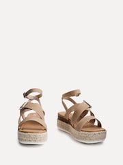 Natural - Sandálias plataforma Linzi Autumn com tiras e fivela - Imagem 3 de 5