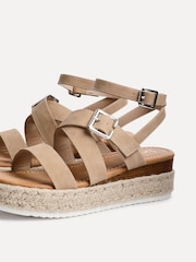 Natural - Sandálias plataforma Linzi Autumn com tiras e fivela - Imagem 4 de 5