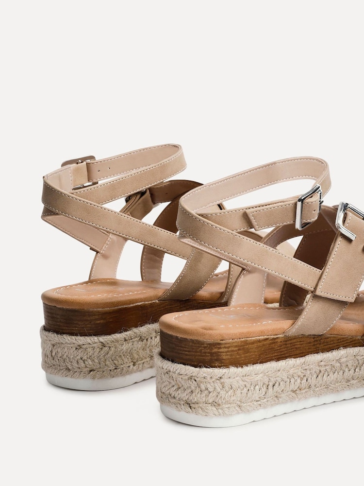 Natural - Sandálias plataforma Linzi Autumn com tiras e fivela - Imagem 5 de 5