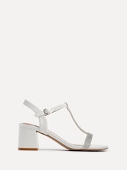 Linzi White Amaya T-Bar Diamante Heeled Sandals - Image 2 of 5