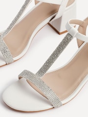 Linzi White Amaya T-Bar Diamante Heeled Sandals - Image 5 of 5