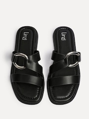 Linzi Black Cassandra Double Strap Sandals With Buckle Detail - Image 5 of 5