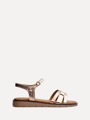 Linzi Gold Isabel Cut Out Front Strap Sandals - Image 3 of 6