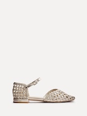 Linzi Gold Suki Handwoven Low Block Court Heels - Image 2 of 5