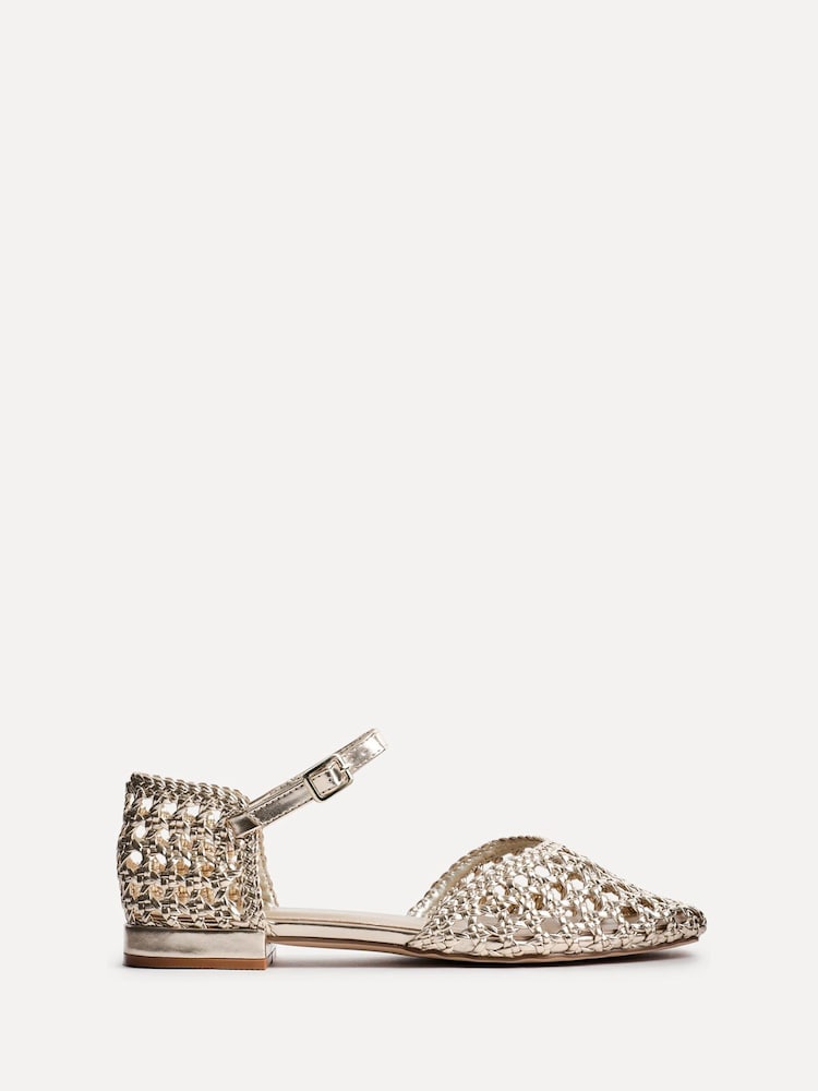 Linzi Gold Suki Handwoven Low Block Court Heels - Image 2 of 5