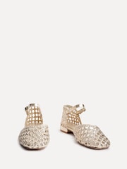 Linzi Gold Suki Handwoven Low Block Court Heels - Image 3 of 5