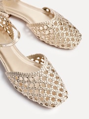Linzi Gold Suki Handwoven Low Block Court Heels - Image 4 of 5
