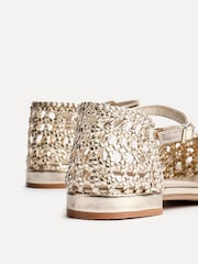 Linzi Gold Suki Handwoven Low Block Court Heels - Image 5 of 5