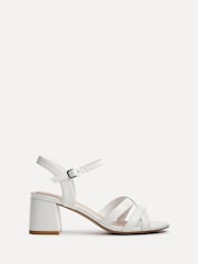 Linzi White Flair Heeled Sandals With Cross Front Straps - Image 2 of 5