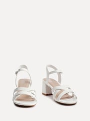 Linzi White Flair Heeled Sandals With Cross Front Straps - Image 3 of 5