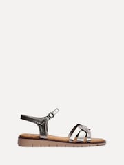 Linzi Silver Isabel Cut Out Front Strap Sandals - Image 2 of 5