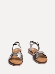Linzi Silver Isabel Cut Out Front Strap Sandals - Image 3 of 5