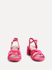 Linzi Pink Flair Heeled Sandals With Cross Front Straps - Image 2 of 5