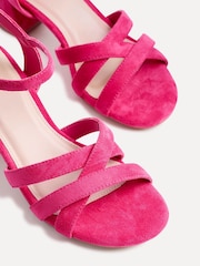 Linzi Pink Flair Heeled Sandals With Cross Front Straps - Image 4 of 5