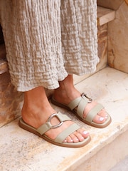 Linzi Green Cassandra Double Strap Sandals With Buckle Detail - Image 1 of 6