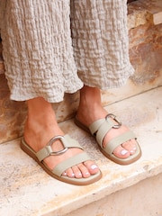 Linzi Green Cassandra Double Strap Sandals With Buckle Detail - Image 2 of 6
