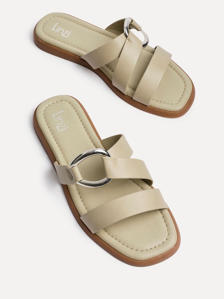 Zielony - Linzi Cassandra Double Strap Sandals With Buckle Detail - Image 5 of 6