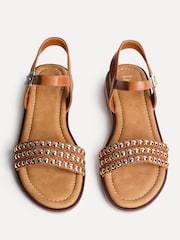 Linzi Brown Electra Studded Front Strap Sandals - Image 5 of 5