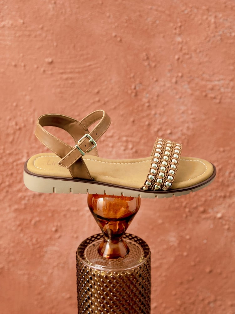 Linzi Brown Electra Studded Front Strap Sandals - Image 6 of 6