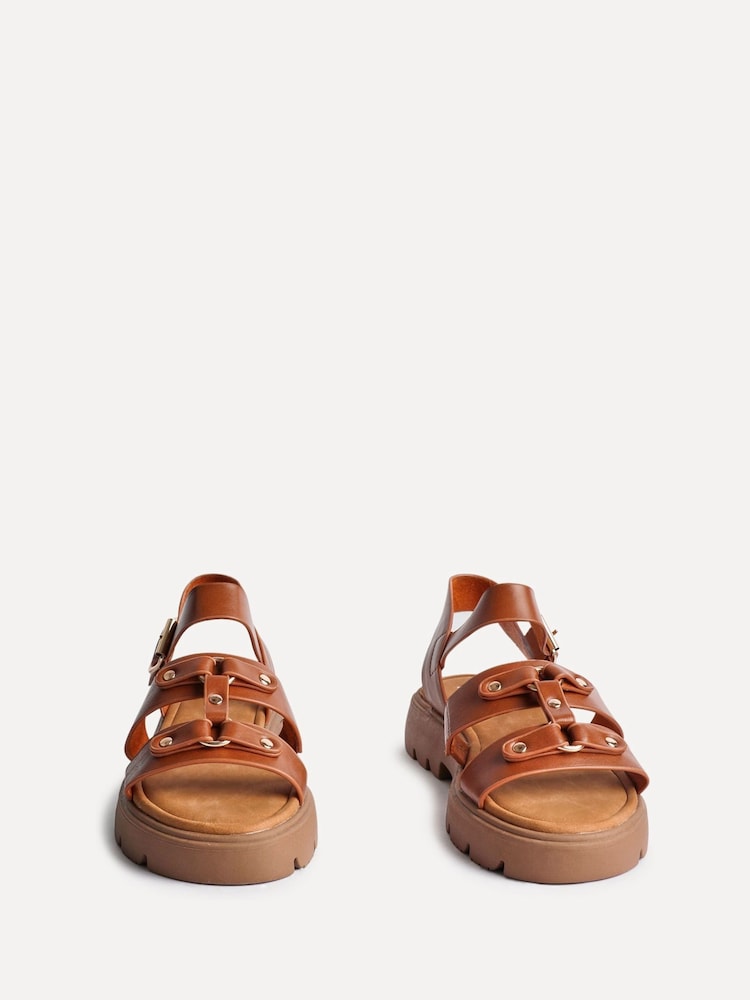 Linzi Brown Hattie Flatform Gladiator Studded Sandals - Image 3 of 5