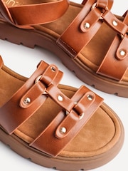 Linzi Brown Hattie Flatform Gladiator Studded Sandals - Image 5 of 5