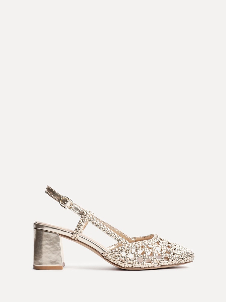 Linzi Gold Sandria Handwoven Slingback Court Sandals - Image 2 of 5