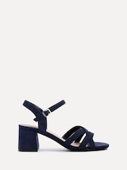 Linzi Blue Flair Heeled Sandals With Cross Front Straps - Image 3 of 6