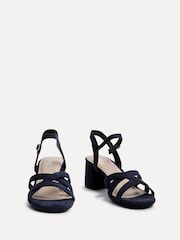 Linzi Blue Flair Heeled Sandals With Cross Front Straps - Image 4 of 6