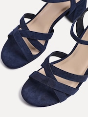 Linzi Blue Flair Heeled Sandals With Cross Front Straps - Image 5 of 6