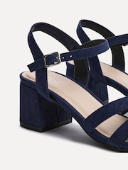 Linzi Blue Flair Heeled Sandals With Cross Front Straps - Image 6 of 6