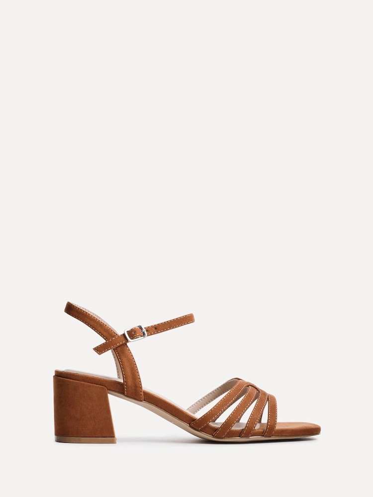 Linzi Brown Adira Strappy Heeled Sandals With T-Bar - Image 2 of 5