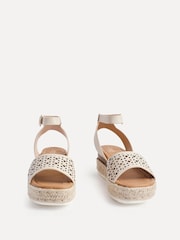 Linzi Natural Radiance Flatform Sandals With Laser Cut Detail - Image 3 of 5