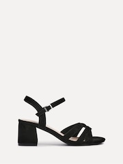 Linzi Black Flair Heeled Sandals With Cross Front Straps - Image 2 of 5