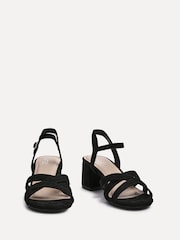 Linzi Black Flair Heeled Sandals With Cross Front Straps - Image 3 of 5